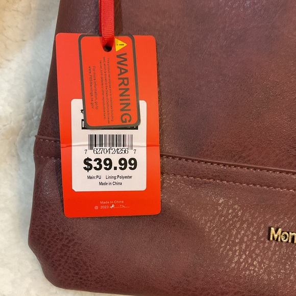 Montana West Rich Burgundy Brown Shoulder Bag - Picture 6 of 6